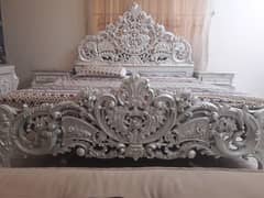 chinyoti bed with dressing table very low price