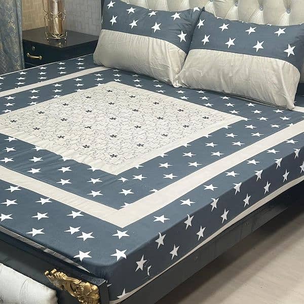 Embroidered Patch Work King Size BedSheets. . . 03017186072 whatsup 4