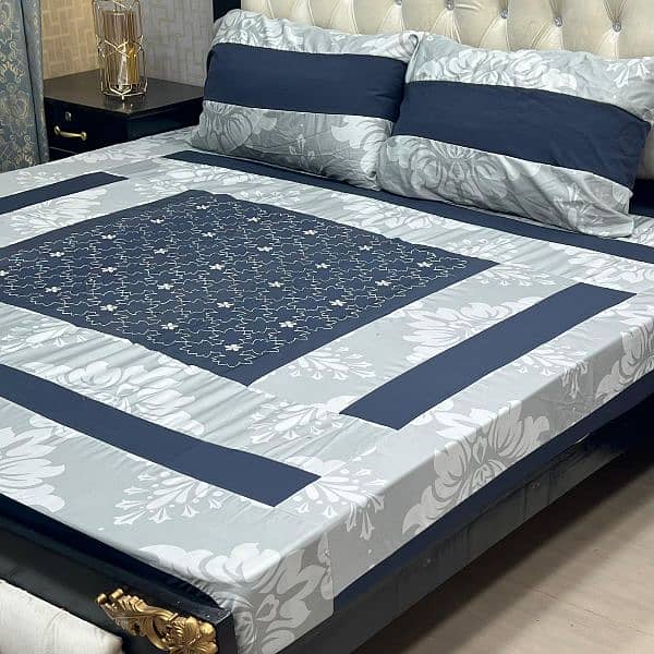 Embroidered Patch Work King Size BedSheets. . . 03017186072 whatsup 9