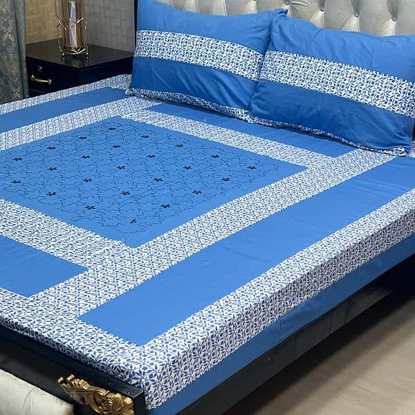 Embroidered Patch Work King Size BedSheets. . . 03017186072 whatsup 10