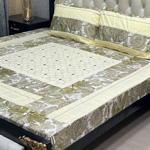 Embroidered Patch Work King Size BedSheets. . . 03017186072 whatsup 11