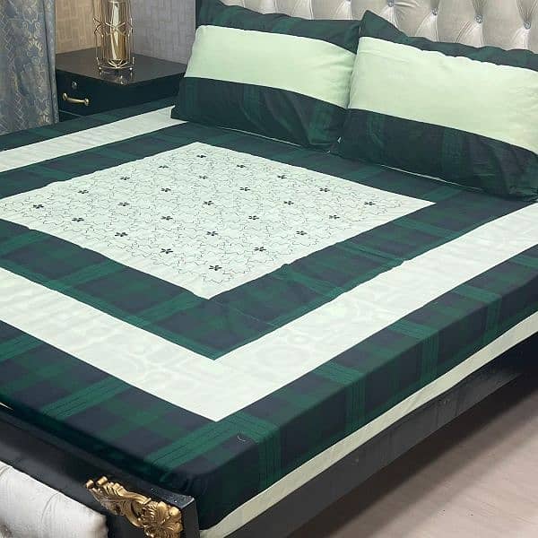 Embroidered Patch Work King Size BedSheets. . . 03017186072 whatsup 12