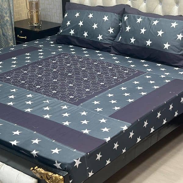 Embroidered Patch Work King Size BedSheets. . . 03017186072 whatsup 18