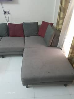 Ikea l shape gray colour sofa set
