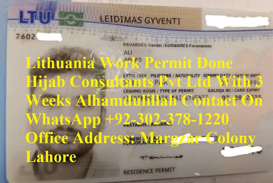 Work Visa/TRP for  Lithuania  1