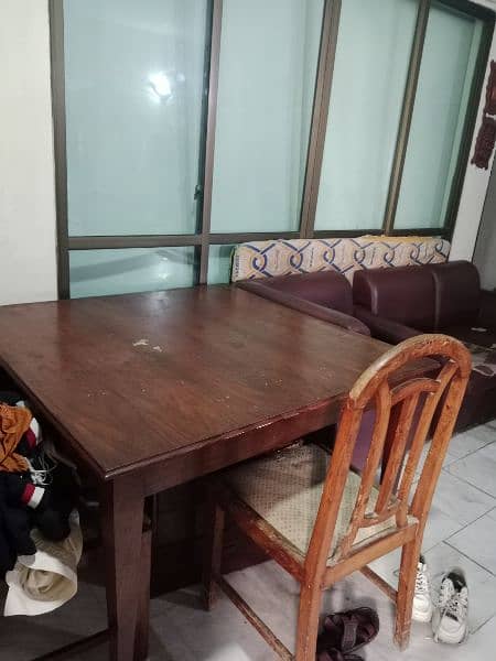 DINING TABLE WITH SIX CHEARS FOR SALE 1