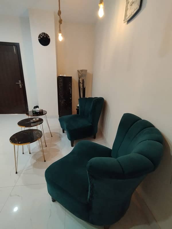 Fully furnished flat for rent 1 bed in bharia town phase 8 7