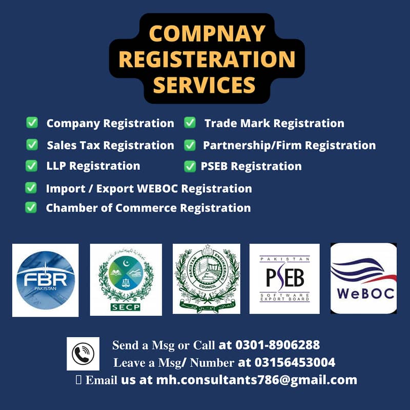 AOP, LLP, SOLE PROPRIETOR, PEC FIRM, SECP PVT LTD COMPANY REGISTRATION 0