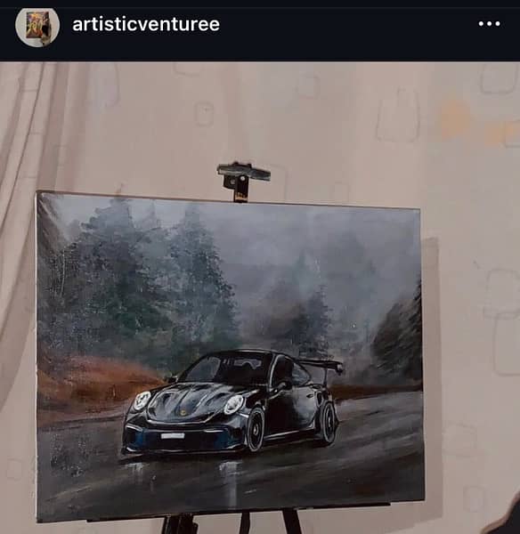 Porche 911 Acrylic Painting 0