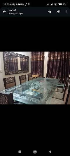 8 seater dining table with wall mirror