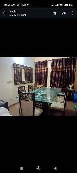 8 seater dining table with wall mirror 1