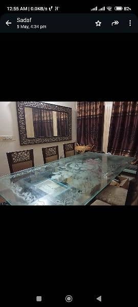 8 seater dining table with wall mirror 3