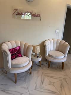 velvet Coffee chairs in exellent condition