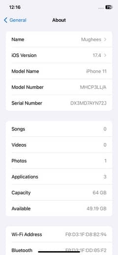iPhone 11 JV Non PTA 64GB 0