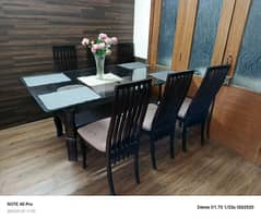Full size dining table with 6 chairs