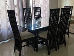 used but in very good condition Dining table with 6 chairs
