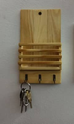 Handmade wooden Mobile And Key Stand