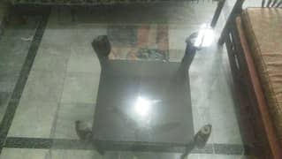 central table with heavy  scratchless glass