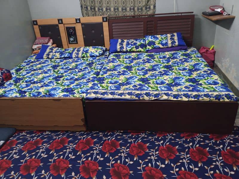 2 beds with mattress condition good Urgent sale. 1