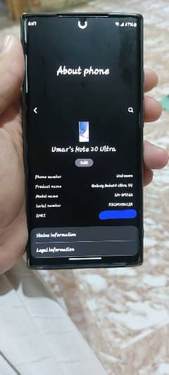 Samsung Note 20 Ultra (Dots) Single Sim C. P. I. D 12/256