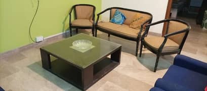 Complete 4 Seater sofa chairs with center table for sale