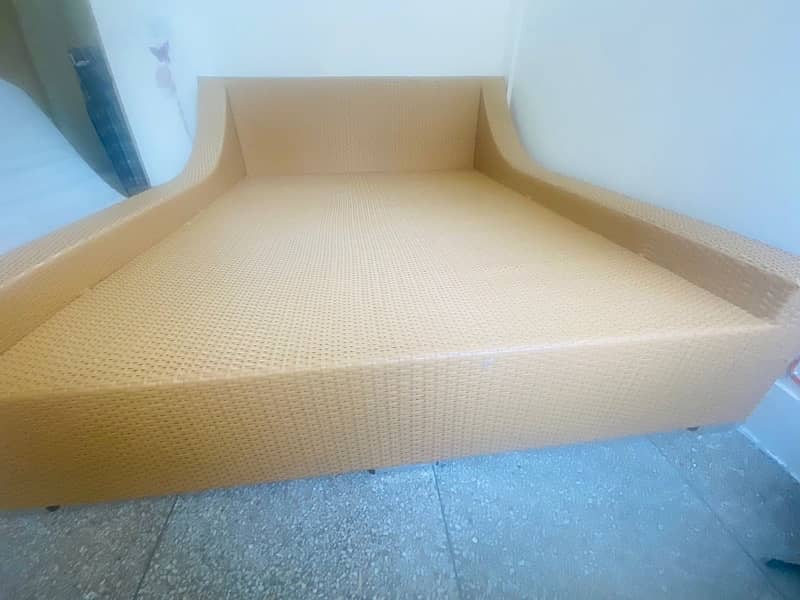 For Sale: Hardly Used King Size Cane Bed with Mattress 5