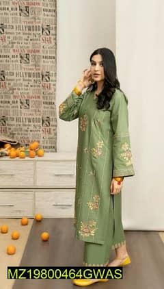 2 Pcs Women's Lawn Embroidered Suit