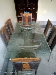 6 Person Dining Table with 6 chairs