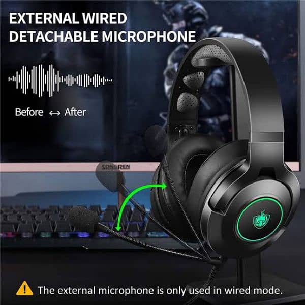 PHONIKAS Q9 GAMING HEADPHONE 2 IN 1 WIRED + WIRELESS 3