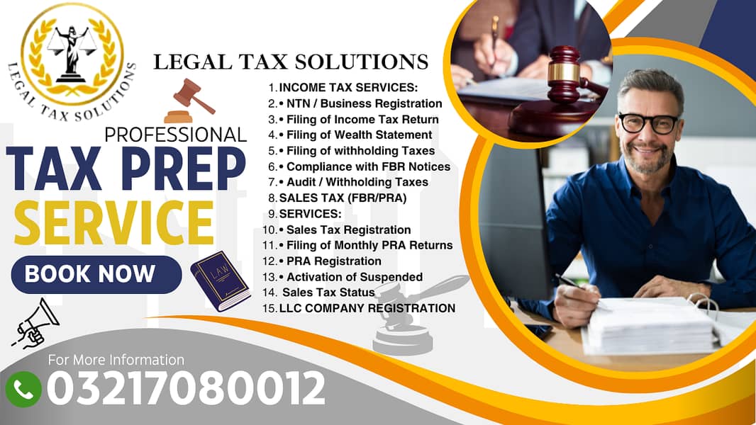 Tax Filer Registration/LLC Registration/Income Tax Return Filing/SECP 0