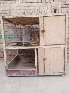 Wooden Cage Size 4*4 Double portion For Sale
