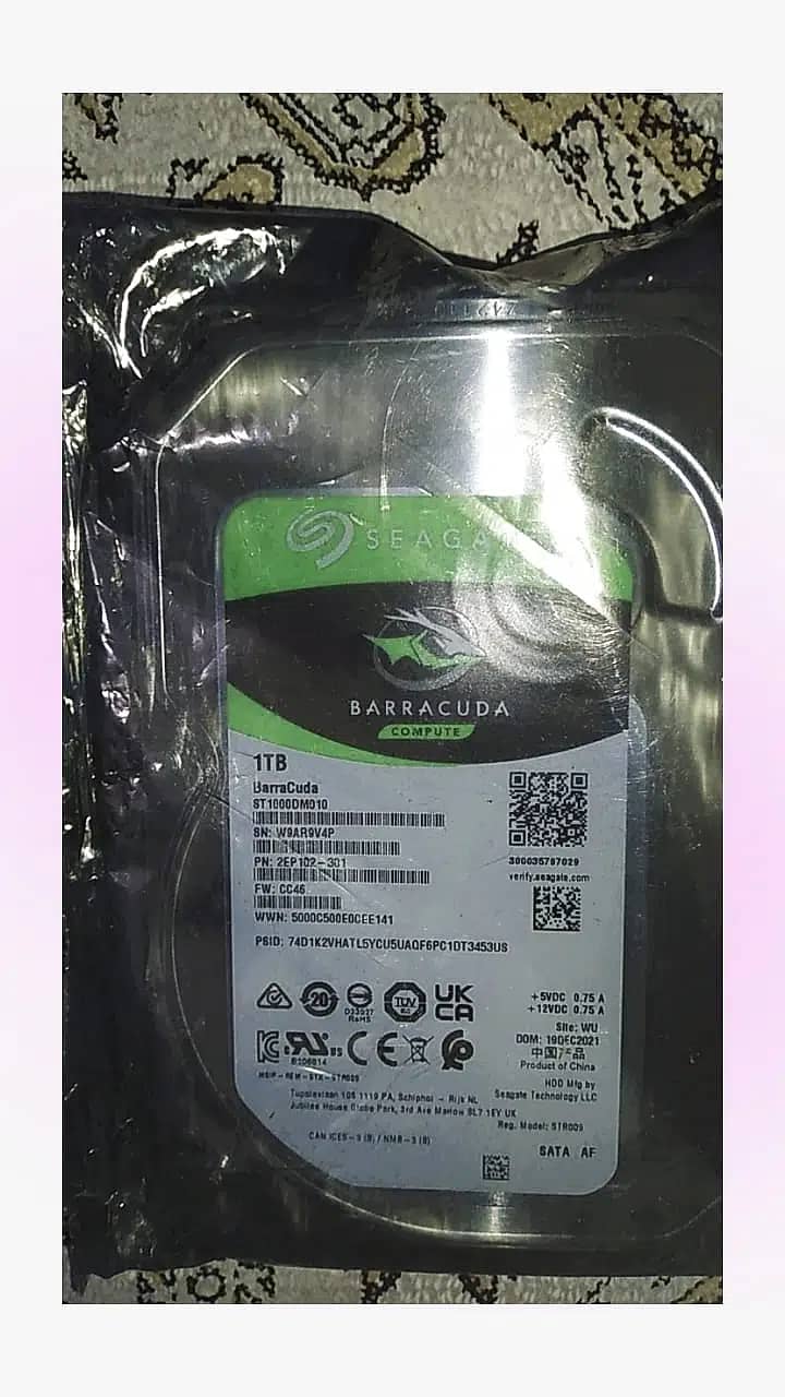 Hard Disk Drive WD, Seagate, Barracuda  New 500GB/1TB 1