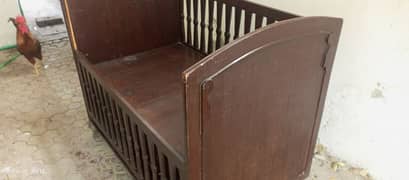 used baby wood cot large size made from shishum wood