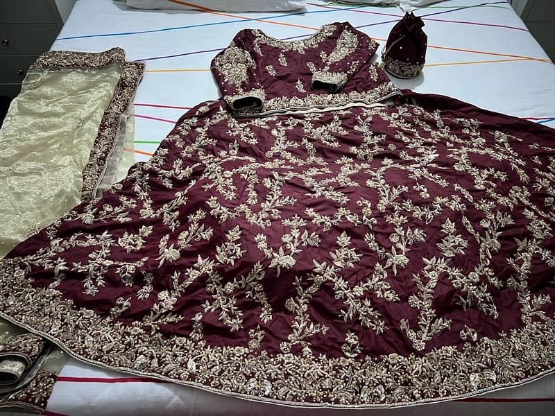 bridal dress maroon 9