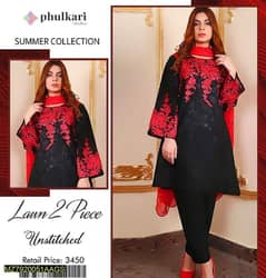 Black Lawn Embroidered Shirt and Trouser Set (2 Pcs)
