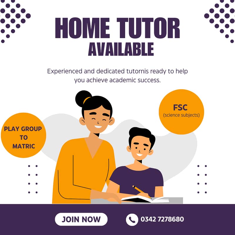 Home tutor available (male) 0