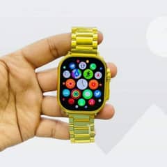 Golden smartwatch with 3 straps
