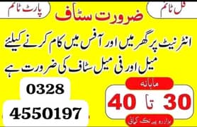 male female jobs available kindly contact me on Whatsapp 03284550197