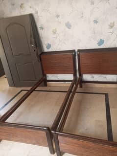single wooden bed set