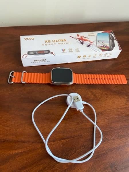 X8 ultra Smart watch with two straps black and orange for sale in 7500 0