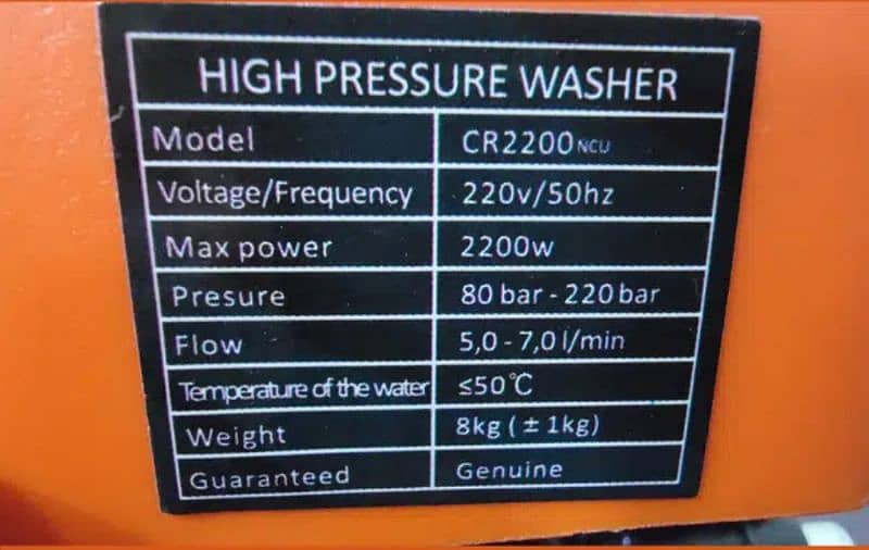 CRIKA CR2200 220 Bar High Pressure Washer Car Pressure Washer for Sale 2