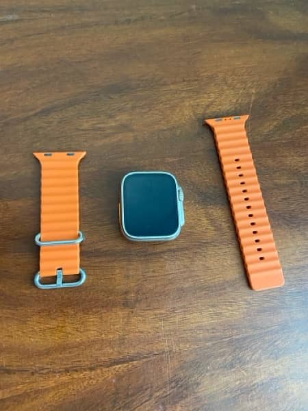 X8 ultra Smart watch with two straps black and orange for sale in 7500 2