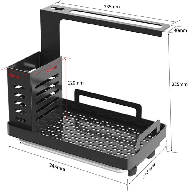 ADOAO Sink Caddy Organiser Sink Organiser Stainless Steel Kitchen 4