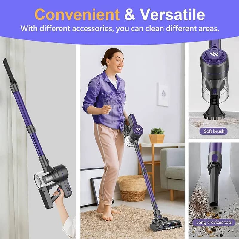 ZOKER Direct Vacuum Cleaners for Home with 2200mAh Powerful Lithium 6