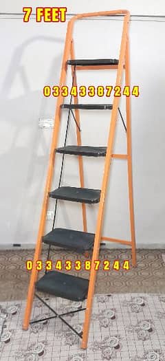 IRON FOLDING LADDER  7 FEET  HEAVY QUALITY  FOR OFFICE AND HOME USE