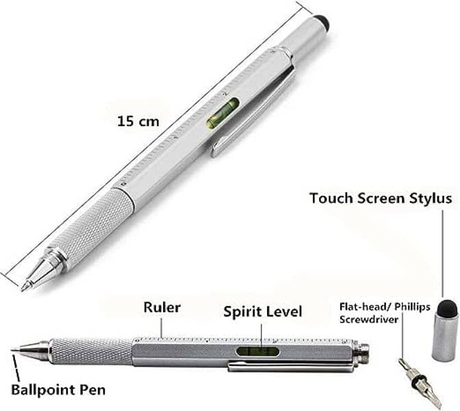 | 7 In 1 Tool Pen stainless Steel Metal | | Pen For Office Use | 1