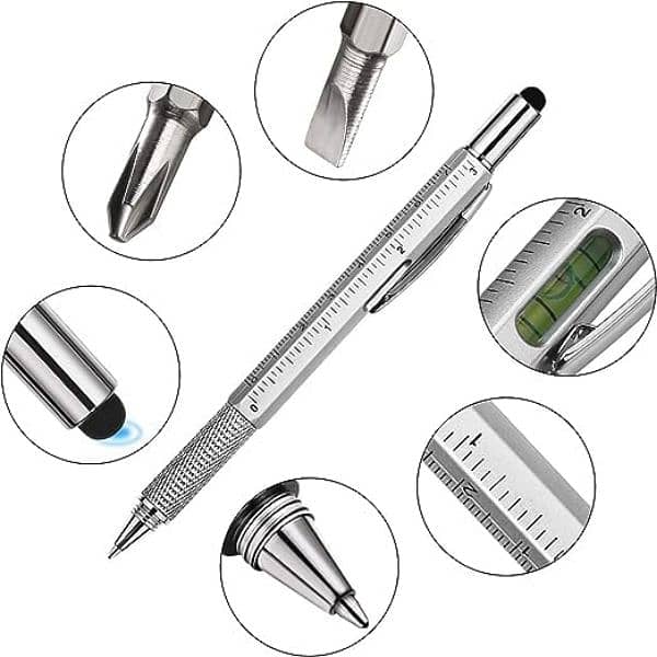 | 7 In 1 Tool Pen stainless Steel Metal | | Pen For Office Use | 2