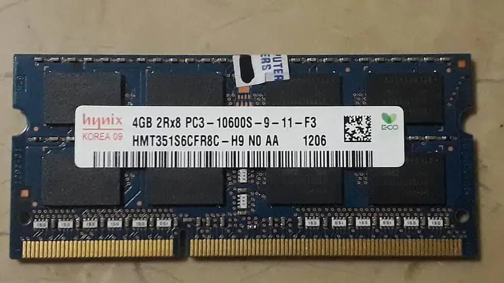 4GB DDR3-1333 SODIMM PC3-10600S Dual Rank x8 Module HMT351S6CFR8C-H9 0