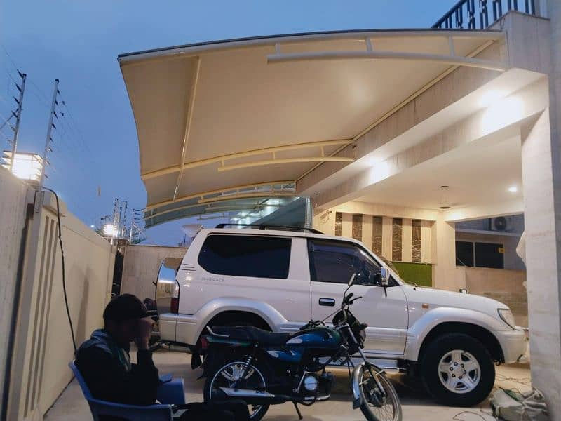 Canopy Sheds | Tensile PVC Shades | Car Parking Structure | Pole Shade 4