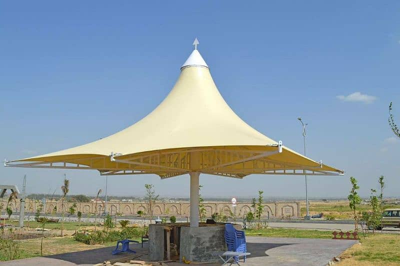 Canopy Sheds | Tensile PVC Shades | Car Parking Structure | Pole Shade 18